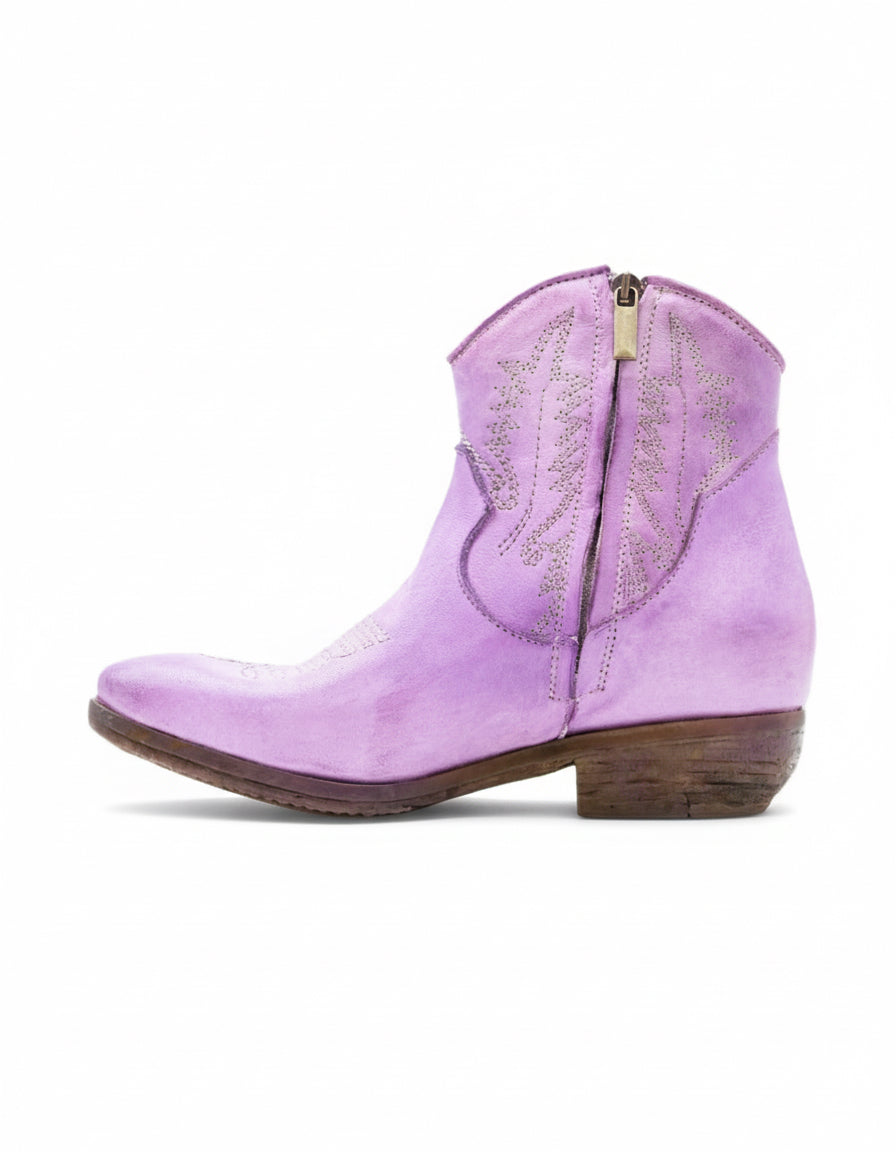 STIVALETTO TEXANO IN BUFALO LILLA