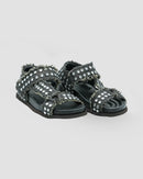 Sandalo NEWYOUK02 raffia Black con borchie