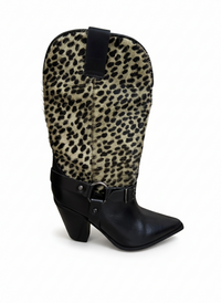 STIVALE JANICE02 IN CICLONE NERO E CAVALLINO VERDE