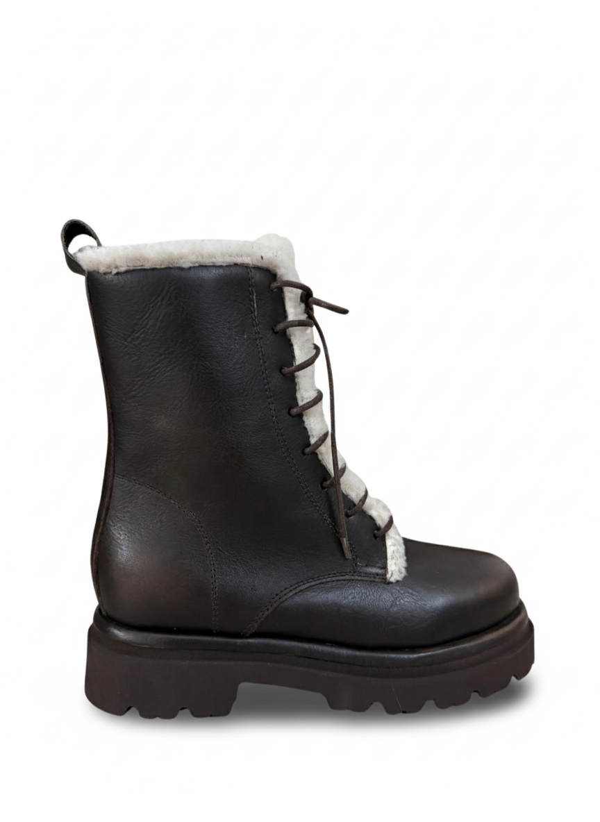 STIVALETTO VIKY06 YUCATAN TAUPE E PELLICCIA