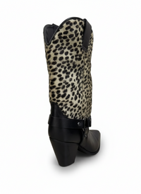 STIVALE JANICE02 IN CICLONE NERO E CAVALLINO VERDE