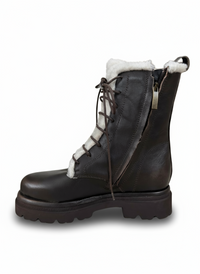 STIVALETTO VIKY06 YUCATAN TAUPE E PELLICCIA