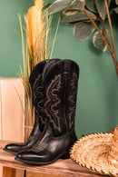 STIVALE KRIS07 BUFALO E CAMOSCIO BLACK