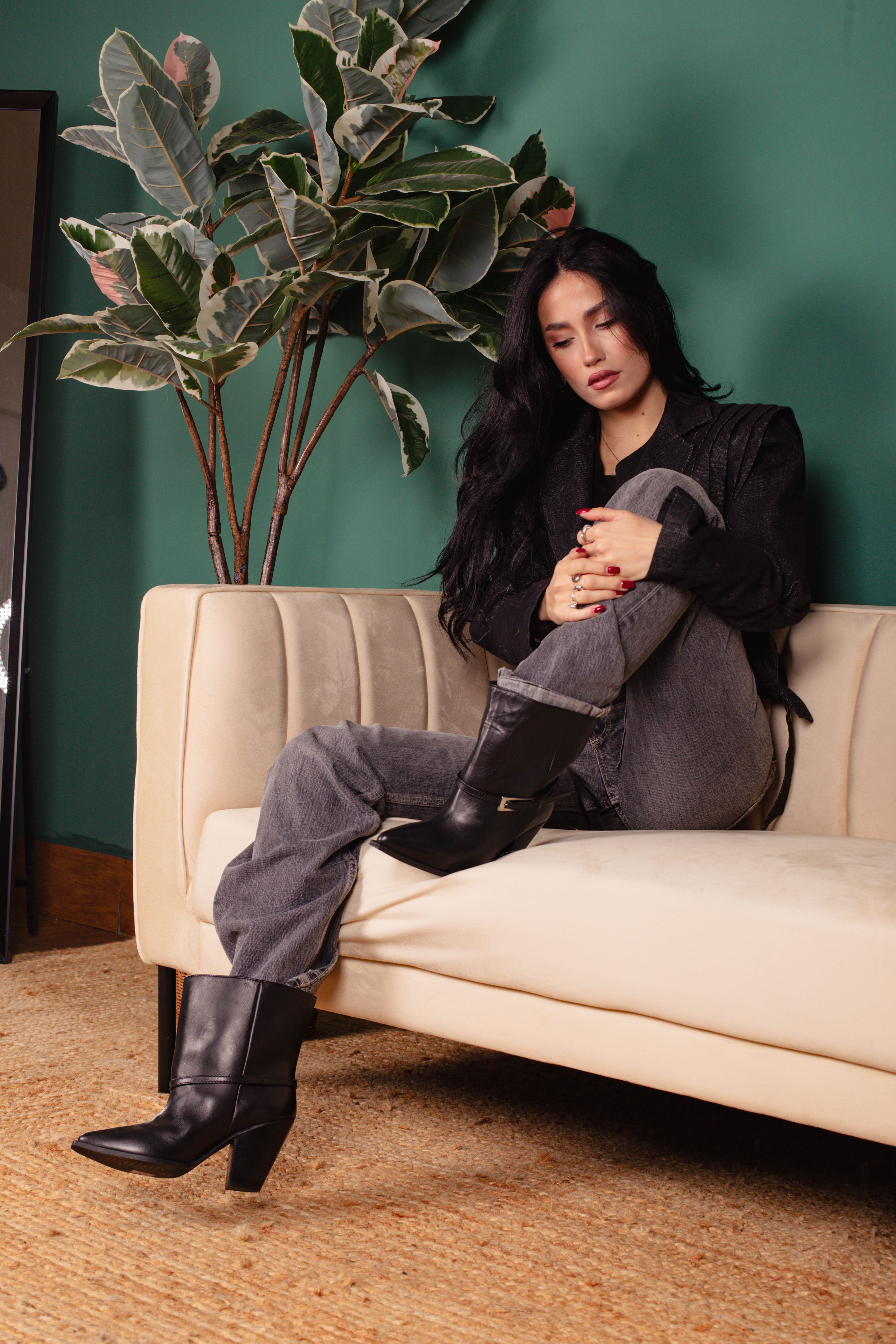 STIVALETTO JANICE05 BUFALO NERO