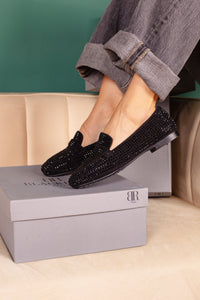 MOCASSINO DORY-F IN SUEDE STRASS BLACK