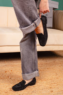 MOCASSINO DORY-F IN SUEDE STRASS BLACK