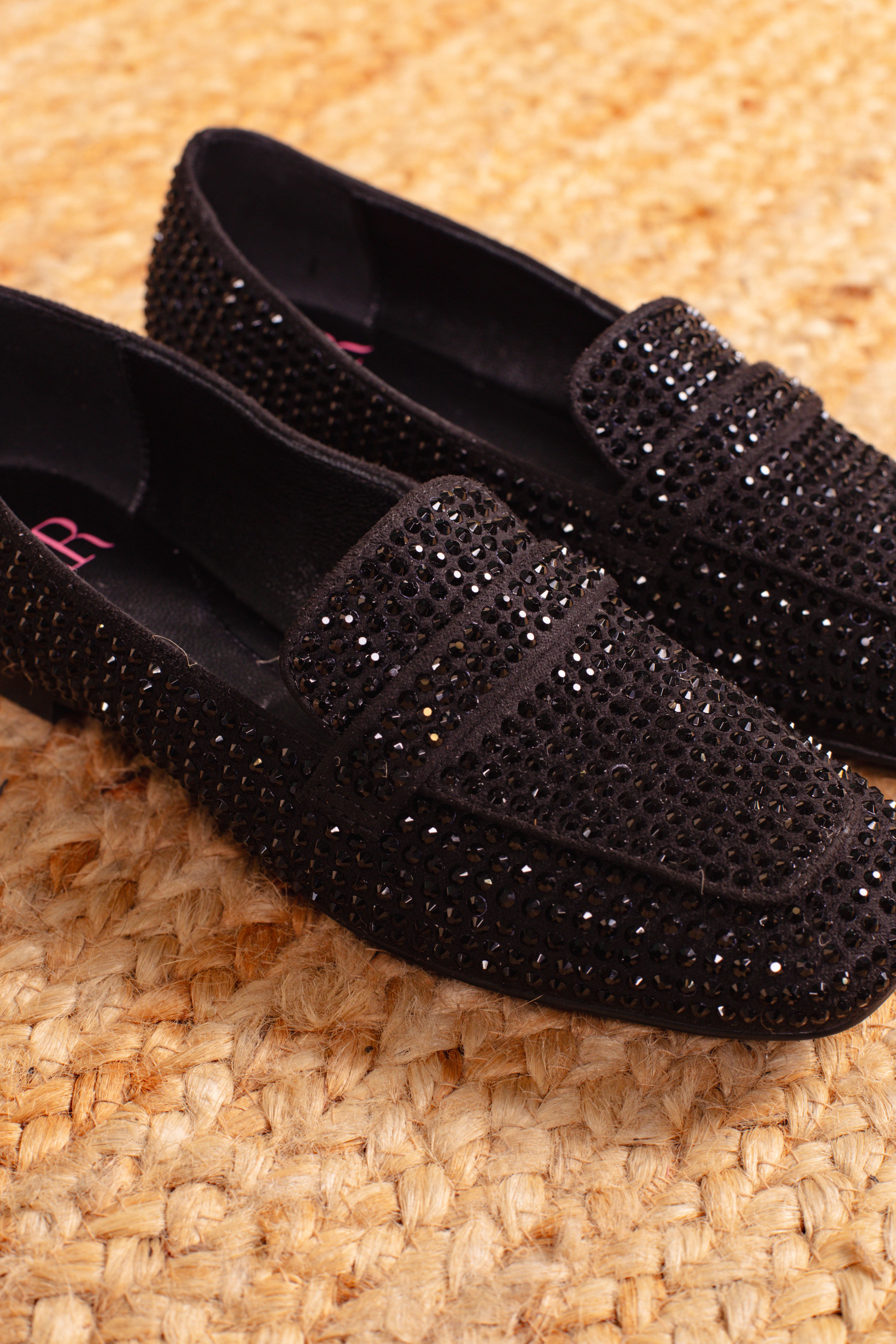 MOCASSINO DORY-F IN SUEDE STRASS BLACK