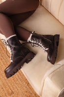 STIVALETTO VIKY06 YUCATAN TAUPE E PELLICCIA