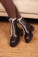 STIVALETTO VIKY06 YUCATAN TAUPE E PELLICCIA