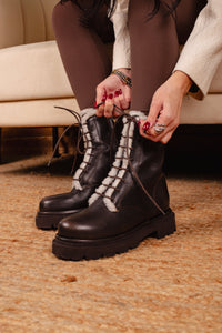 STIVALETTO VIKY06 YUCATAN TAUPE E PELLICCIA