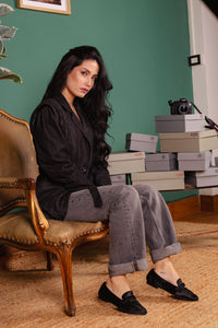 MOCASSINO MIRIAM-H IN PONY BLACK