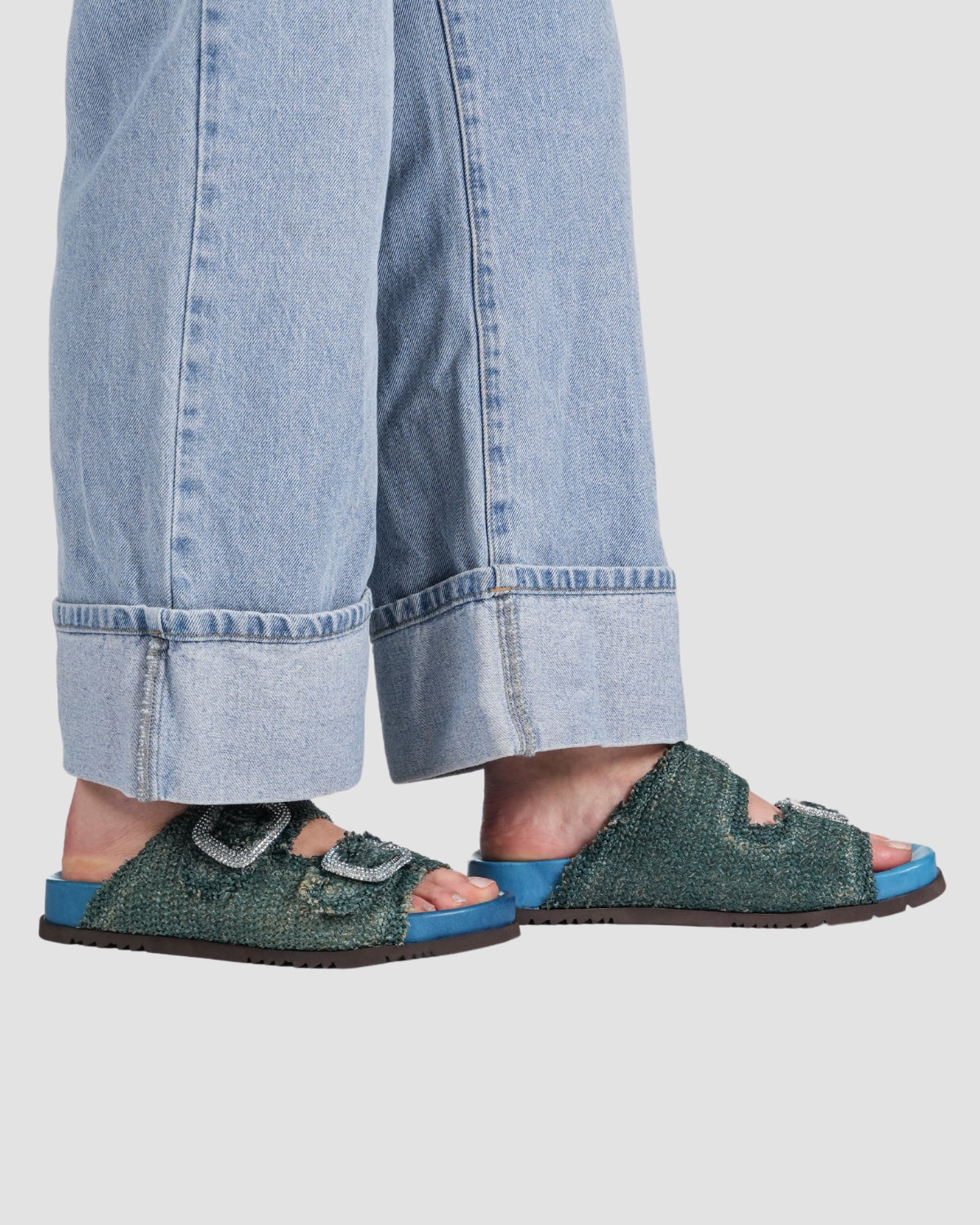 SANDALO FLORENCE02 IN RAFFIA JEANS