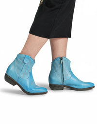 STIVALETTO TEXANO IN BUFALO CIELO