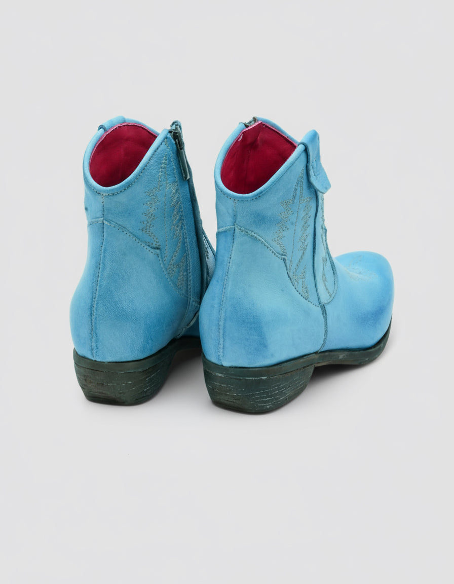 STIVALETTO TEXANO IN BUFALO CIELO