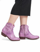 STIVALETTO TEXANO IN BUFALO LILLA