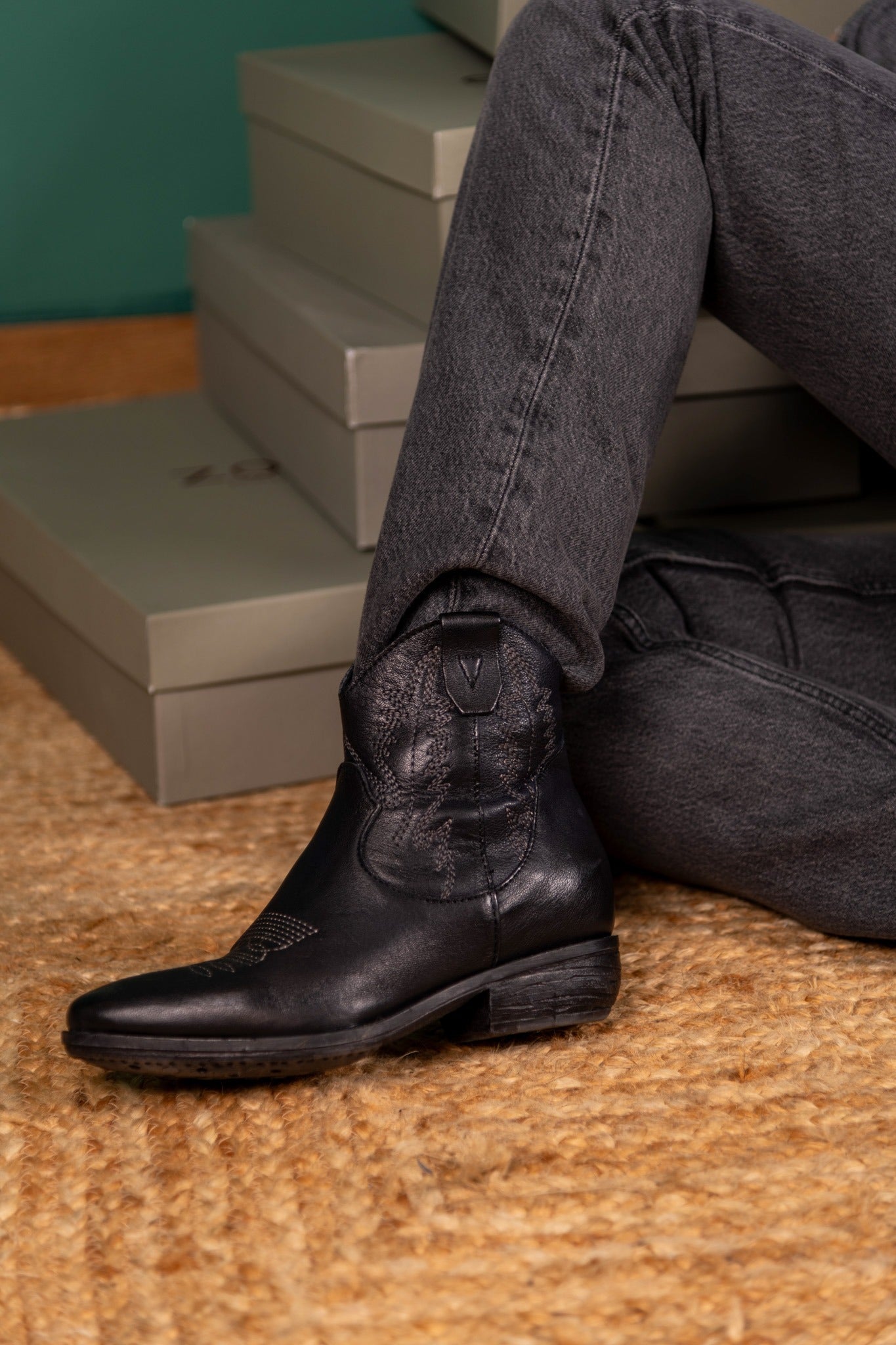 STIVALETTO TEXRIC IN BUFALO NERO