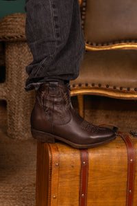 STIVALETTO TEXANO IN BUFALO TESTA DI MORO