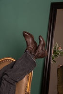 STIVALETTO TEXANO IN BUFALO TESTA DI MORO