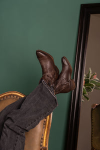 STIVALETTO TEXANO IN BUFALO TESTA DI MORO