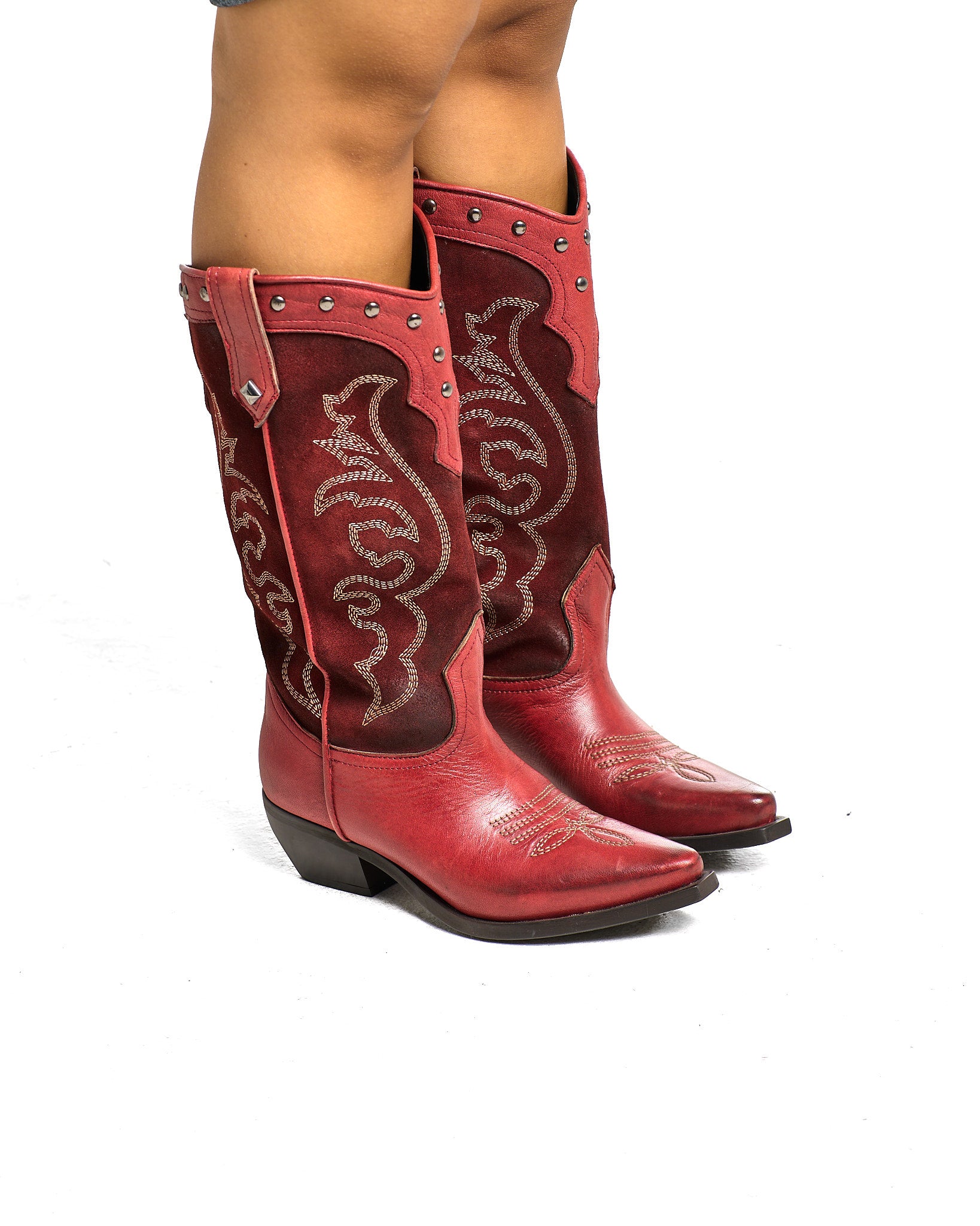 STIVALE HELEN03 CAMOSCIO E VITELLO RED